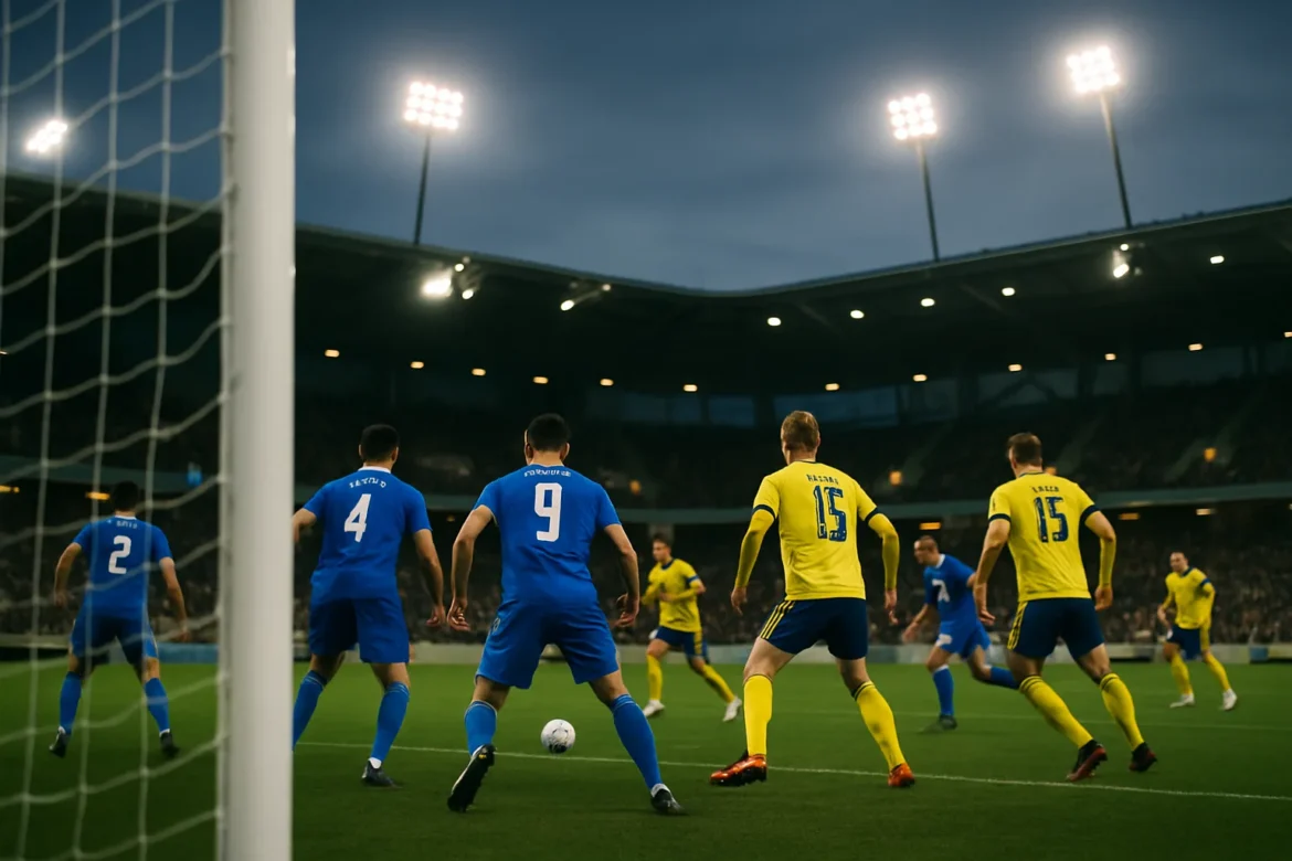 Στιγμιότυπο από φιλικό αγώνα Ελλάδας-Σουηδίας σε σουηδικό γήπεδο